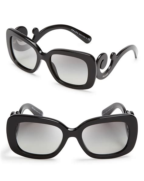 prada black metal round glasses|Prada rectangle sunglasses.